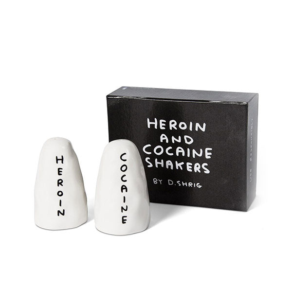 Cocaine & Heroin Salt & Pepper Shakers by David Shrigley – Vertigo Home