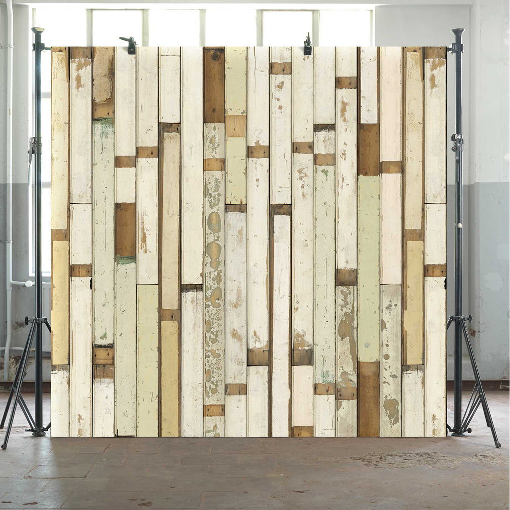 White/Beige PHE-01 Scrapwood Wallpaper by Piet Hein Eek + NLXL