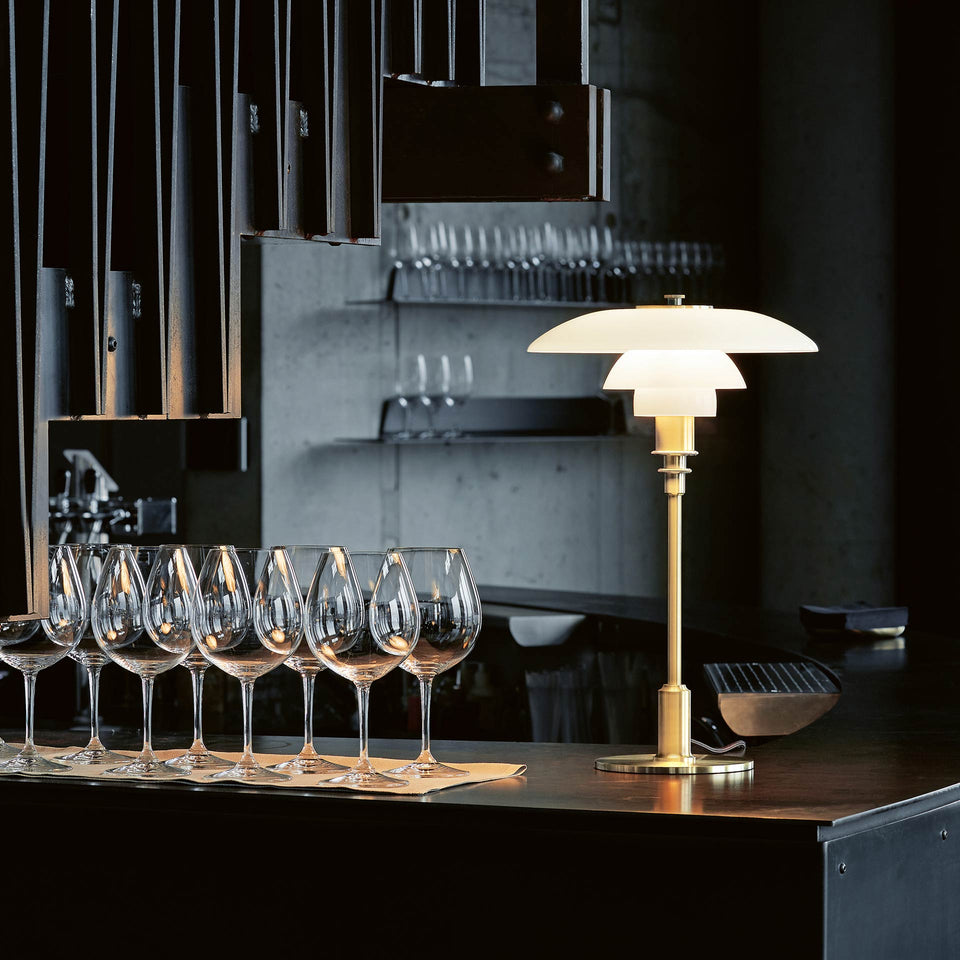 Poul Henningsen Brass and Glass Ph 2/1 Table Lamp for Louis Poulsen